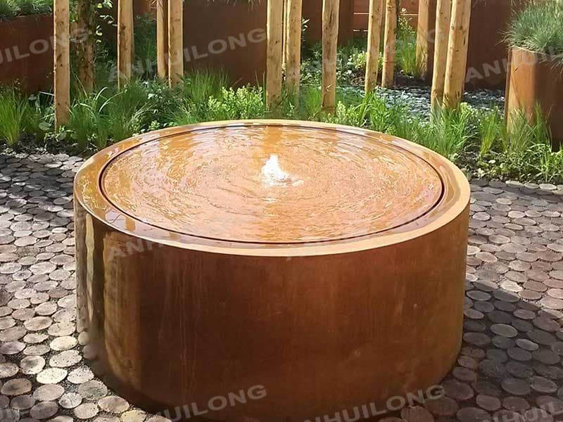 <h3>Corten Steel Curved Water Bowl - The Pot Co</h3>
